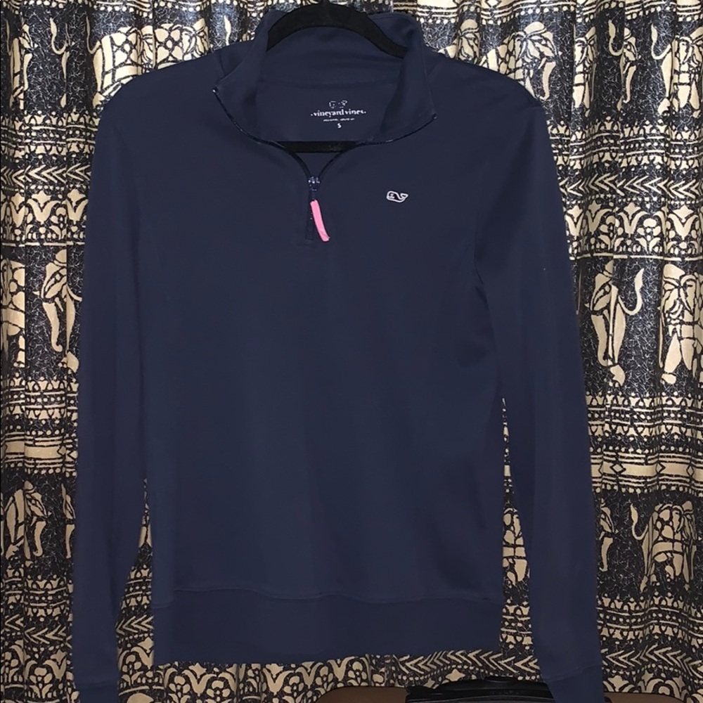 vineyard vines navy quarter zip pull over